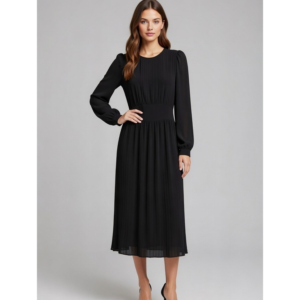 Vintage J. Ellis Pleated Midi Skirt 6 Whimsigoth Wednesday Adams‎ Classic Goth